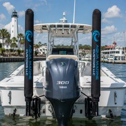 Custom power pole covers protecting shallow water anchors